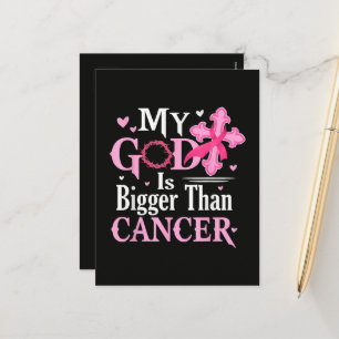 Cartes Pour Fêtes Annuelles Mon Dieu est Plus Grand Que le Cancer du Sein