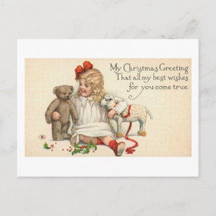 Cartes Pour Fêtes Annuelles Mon enfant de Noël avec l'ours en peluche