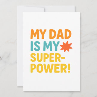 Cartes Pour Fêtes Annuelles Mon papa est mon superpouvoir – Typographie néon g