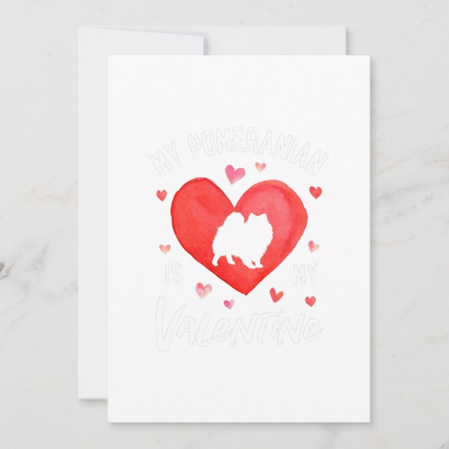 Cartes Pour Fêtes Annuelles Mon Poméranien est mon chien de Saint Valentin (Devant)