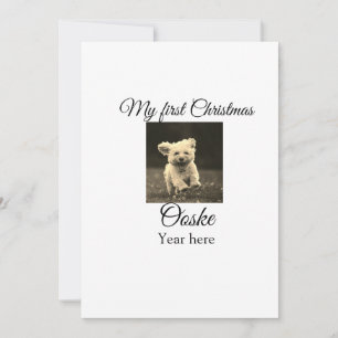 Cartes Pour Fêtes Annuelles Mon premier Noël ajouter le nom de l'animal date a