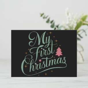 Cartes Pour Fêtes Annuelles Mon premier Noël en famille Xmas Nouveau-né