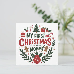 Cartes Pour Fêtes Annuelles Mon premier Noël en tant que maman, tenue de famil