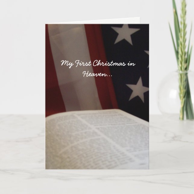 Cartes Pour Fêtes Annuelles Mon premier Noël patriotique au ciel (Devant)