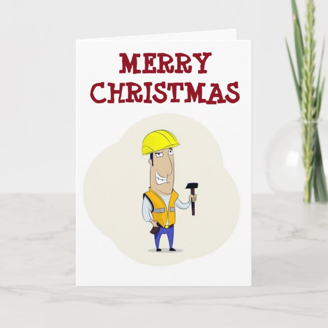CARTES POUR FÊTES ANNUELLES ***MON TRAVAILLEUR DE CONSTRUCTION PRÉFÉRÉ** À NOË (Devant)