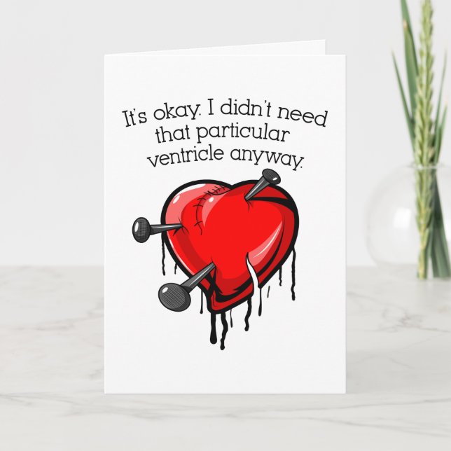 Cartes Pour Fêtes Annuelles Mon ventricule de coeur - Anti-Valentine (Devant)