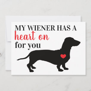 Cartes Pour Fêtes Annuelles Mon wiener a un cœur pour vous la Saint-Valentin