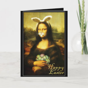 Cartes Pour Fêtes Annuelles Mona Lisa Bunny Ears Pâques