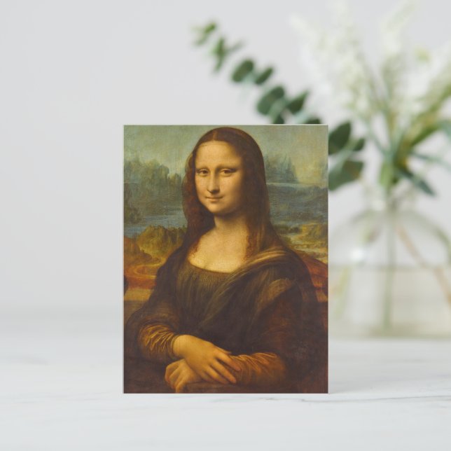 Cartes Pour Fêtes Annuelles Mona Lisa, La Joconde par Leonardo da Vinci (Debout devant)