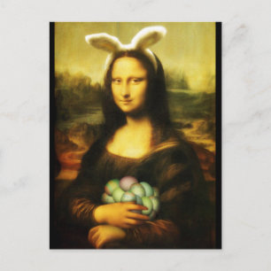 Cartes Pour Fêtes Annuelles Mona Lisa, Le Lapin De Pâques