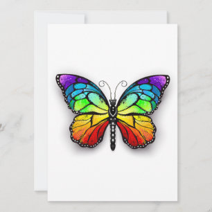 Cartes Pour Fêtes Annuelles Monarque papillon arc-en-ciel