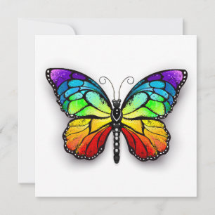 Cartes Pour Fêtes Annuelles Monarque papillon arc-en-ciel