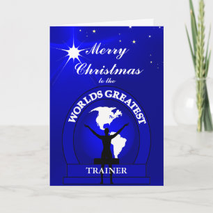 Cartes Pour Fêtes Annuelles Mondes de Noël Meilleur Entraîneur Salutation