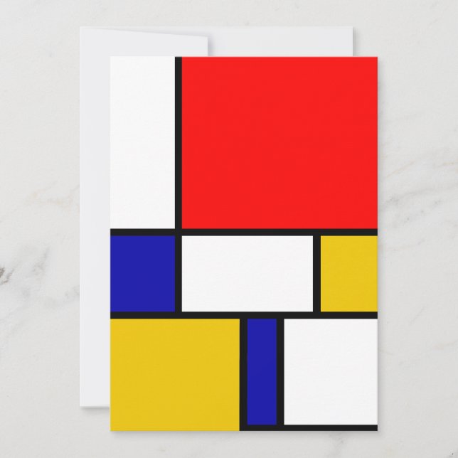 Cartes Pour Fêtes Annuelles Mondrian 2 (Devant)