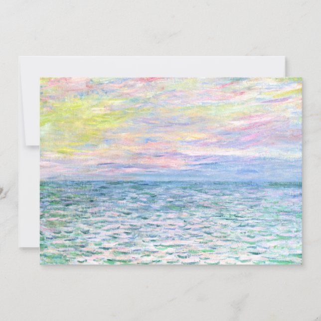 Cartes Pour Fêtes Annuelles Monet - Coucher de soleil à Pourville, art (Devant)