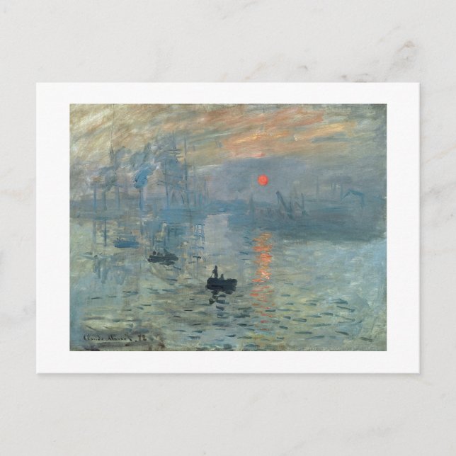 Cartes Pour Fêtes Annuelles Monet Impression Sunrise Soleil Levant Peinture Le (Devant)