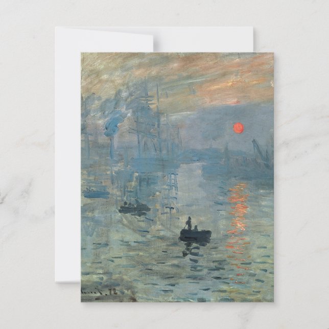 Cartes Pour Fêtes Annuelles Monet Impression Sunrise Soleil Levant Peinture Le (Devant)