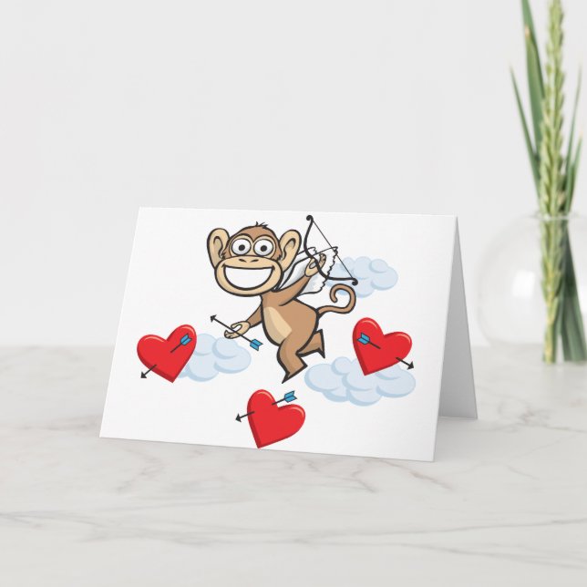 Cartes Pour Fêtes Annuelles Monkey Valentine (Devant)