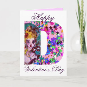 CARTES POUR FÊTES ANNUELLES MONOGRAMME D LETTRE MONOGRAMME DE MASQUÉRADE VÉNÉT