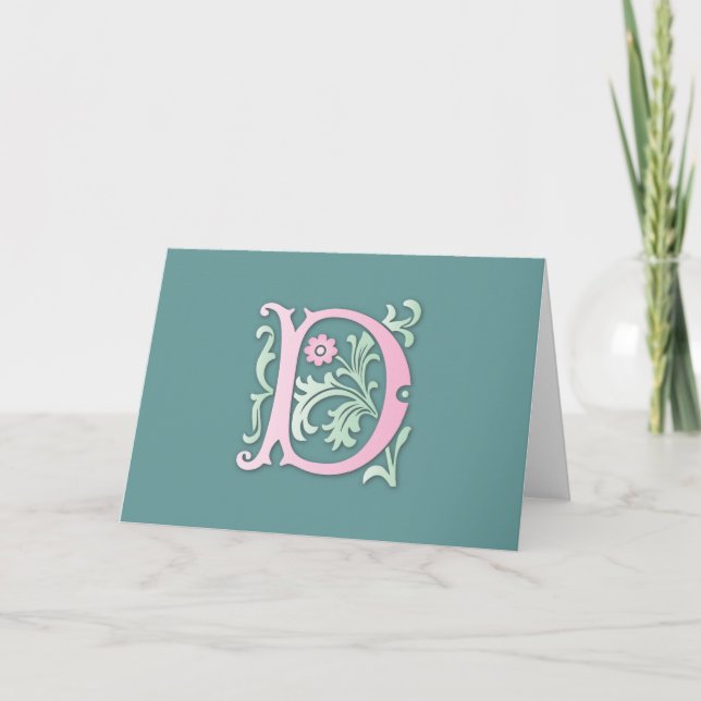 Cartes Pour Fêtes Annuelles monogramme de Fleur-De-lis D (Devant)