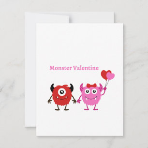 Cartes Pour Fêtes Annuelles Monster Valentine avec deux monstres
