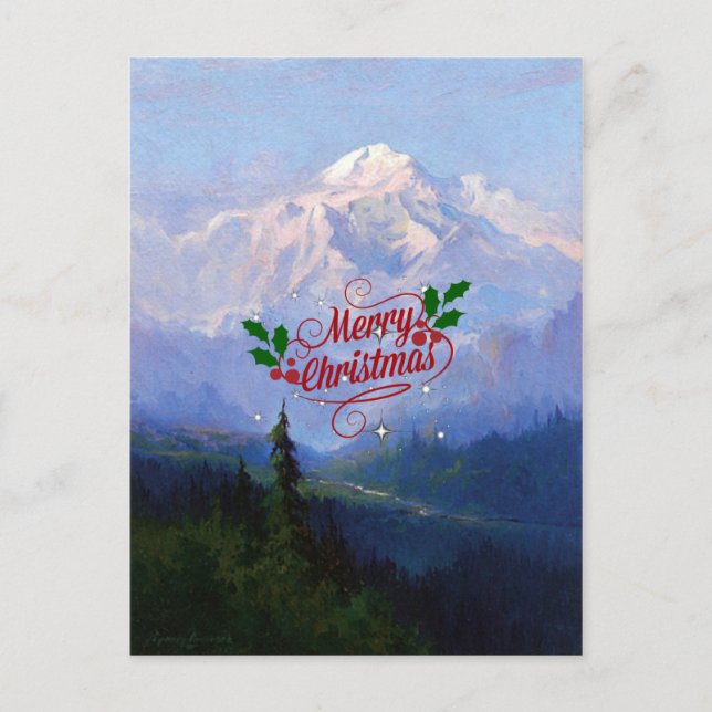 Cartes Pour Fêtes Annuelles Mont McKinley (Alaska) - Joyeux Noël (Devant)