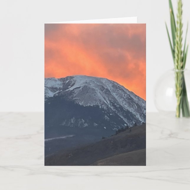 Cartes Pour Fêtes Annuelles Montagne en feu (Devant)