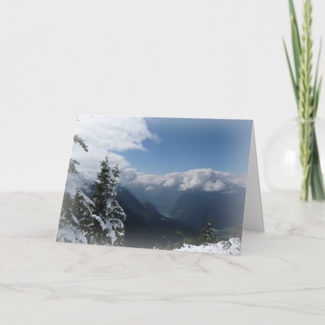 Cartes Pour Fêtes Annuelles Montagnes neigeuses (Devant)