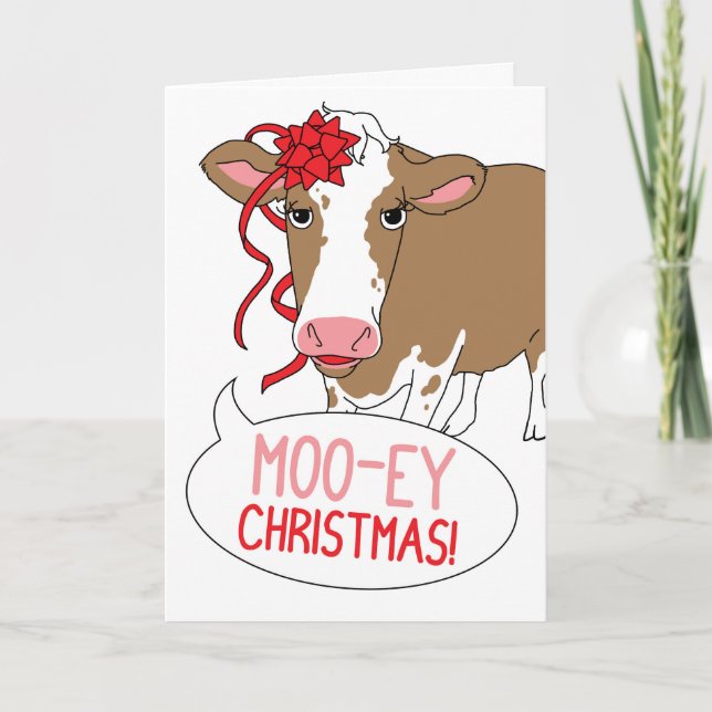 Cartes Pour Fêtes Annuelles Moo-ey Noël ! (Devant)