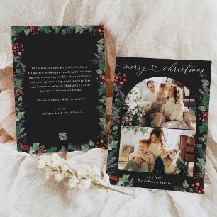 Cartes Pour Fêtes Annuelles Moody Dark Boho Multi Photo Arch Noël
