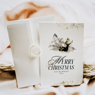 Cartes Pour Fêtes Annuelles Moon d'or moderne Forêt magique Photo Noël