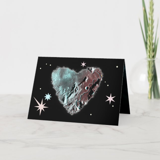 Cartes Pour Fêtes Annuelles Moon Heart Sci Fi Valentine Love Romance Card (Devant)