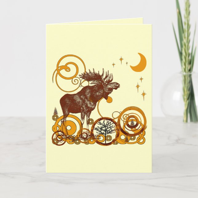 Cartes Pour Fêtes Annuelles Moose Christmas (Devant)