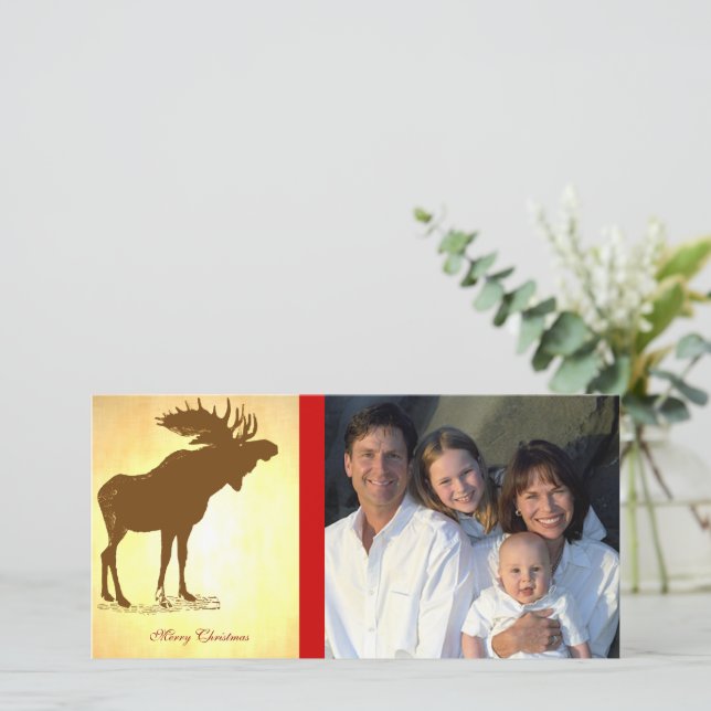 Cartes Pour Fêtes Annuelles Moose Christmas (Debout devant)
