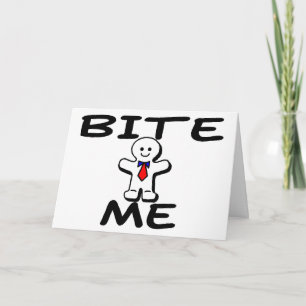 Cartes Pour Fêtes Annuelles Mordez-moi bonhomme en pain d'épice