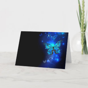Cartes Pour Fêtes Annuelles Morpho Butterfly in the Dark Background