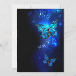 Cartes Pour Fêtes Annuelles Morpho Butterfly in the Dark Background