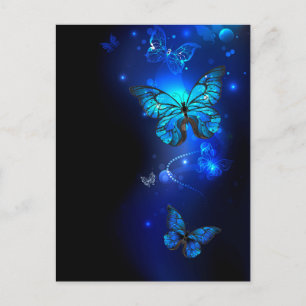 Cartes Pour Fêtes Annuelles Morpho Butterfly in the Dark Background