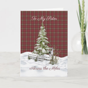 Cartes Pour Fêtes Annuelles Morrison Rouge Patiné Tartan Soeur Noël