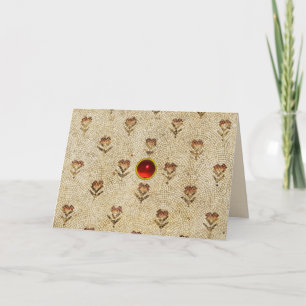 Cartes Pour Fêtes Annuelles Mosaïque florale byzantine simple élégante Antique