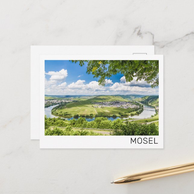 Cartes Pour Fêtes Annuelles Moselle Loop Trittenheim Panorama Allemagne Souven (Devant/Arrière en situation)