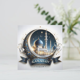 Cartes Pour Fêtes Annuelles Mosquée Bleue de la marine musulmane Aïd Moubarak