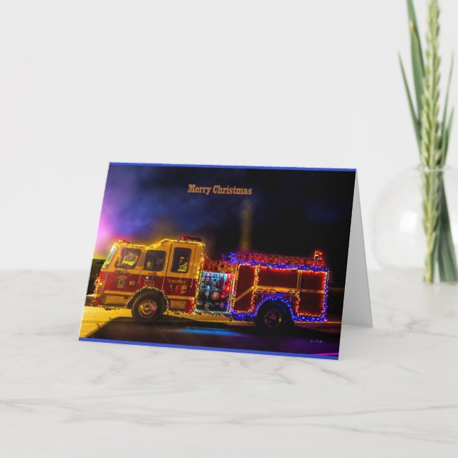 Cartes Pour Fêtes Annuelles Moteur de feu Joyeux Noël (Devant)