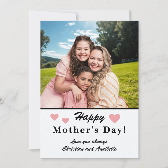 Cartes Pour Fêtes Annuelles Mother's Day Personalized Downloadable Photo  (Devant)