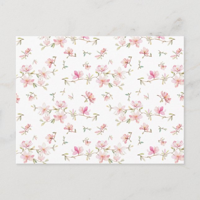 Cartes Pour Fêtes Annuelles Motif à aquarelle rose doux (Devant)