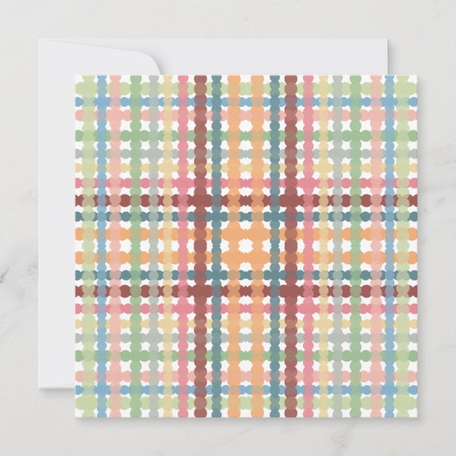 Cartes Pour Fêtes Annuelles Motif à carreaux pastel pointillés (Devant)