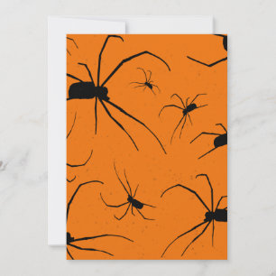 Cartes Pour Fêtes Annuelles Motif araignées Halloween orange, araignée noire