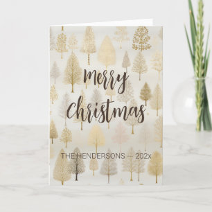 Cartes Pour Fêtes Annuelles Motif Arbres de Noël en argent d'or