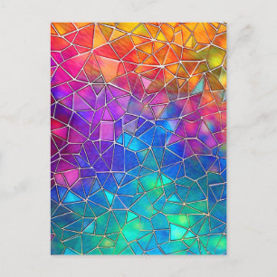 Cartes Pour Fêtes Annuelles Motif arc-en-ciel en verre tendu