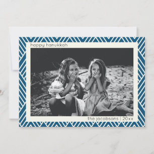 Cartes Pour Fêtes Annuelles Motif Art Déco Moderne en Photo Hanukkah Bleu
